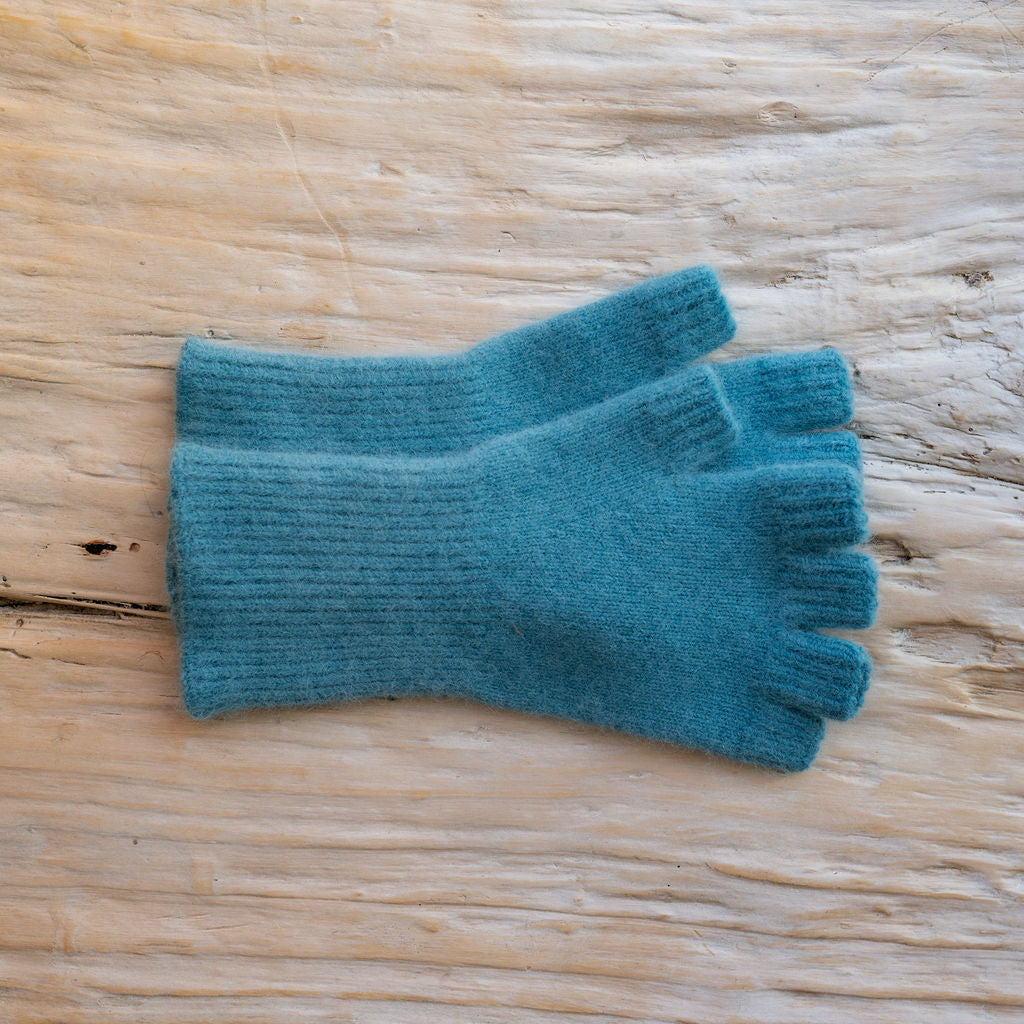 Penelope Durston Angora and Lambswool Fingerless Gloves 50s Teal | Penelope Durston | Miss Arthur | Home Goods | Tasmania