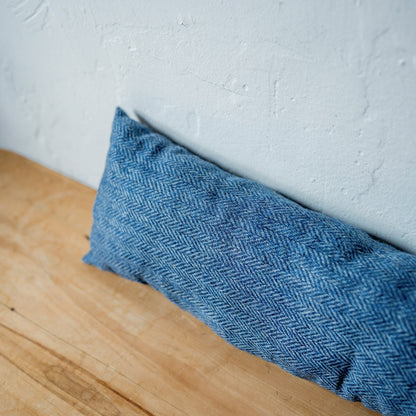 Tweed Draught Excluder Herringbone Blue Moon | Tweedmill Textiles | Miss Arthur | Home Goods | Tasmania