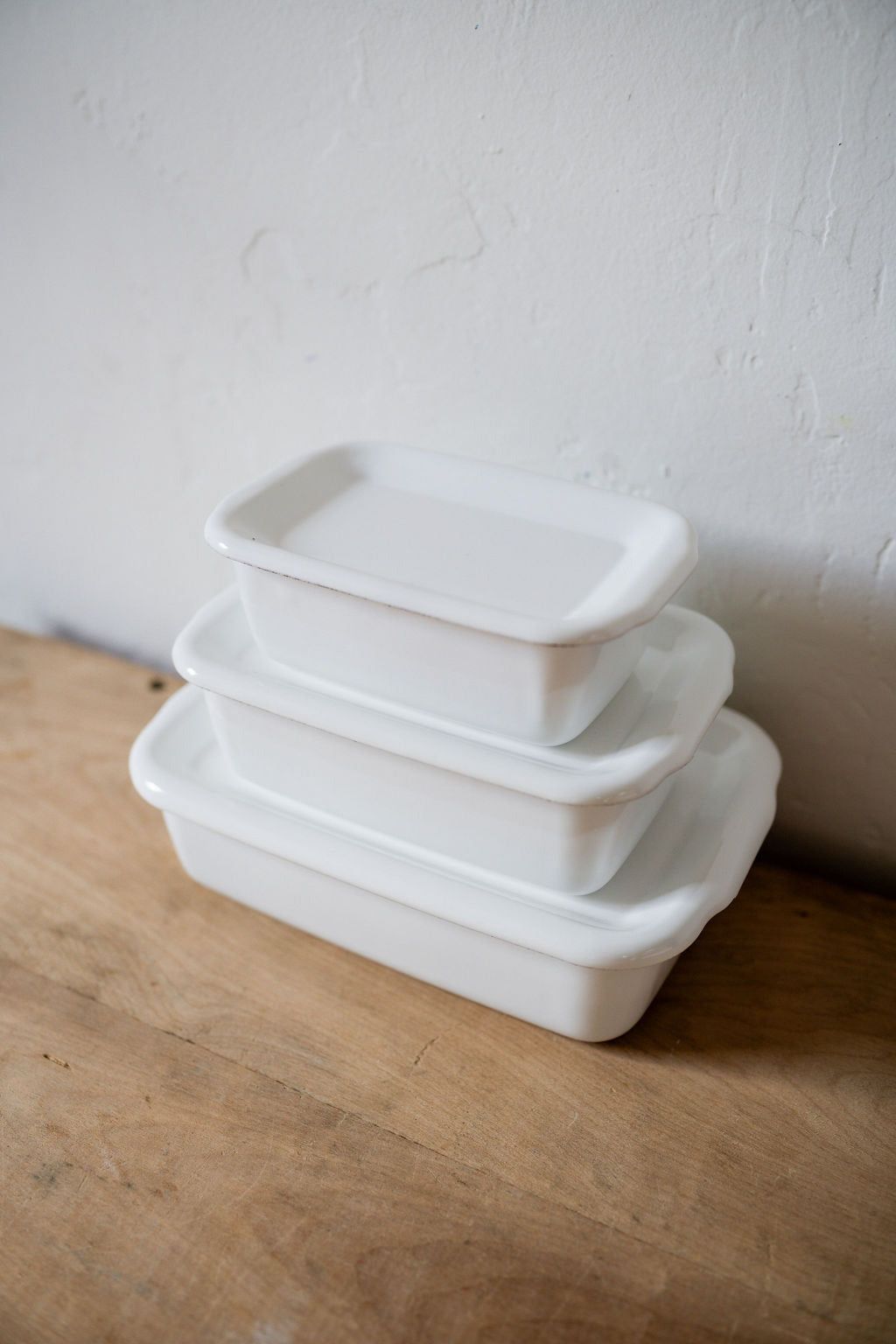 Noda Horo White Enamel Rectangle Deep Food Container Medium | Noda Horo | Miss Arthur | Home Goods | Tasmania