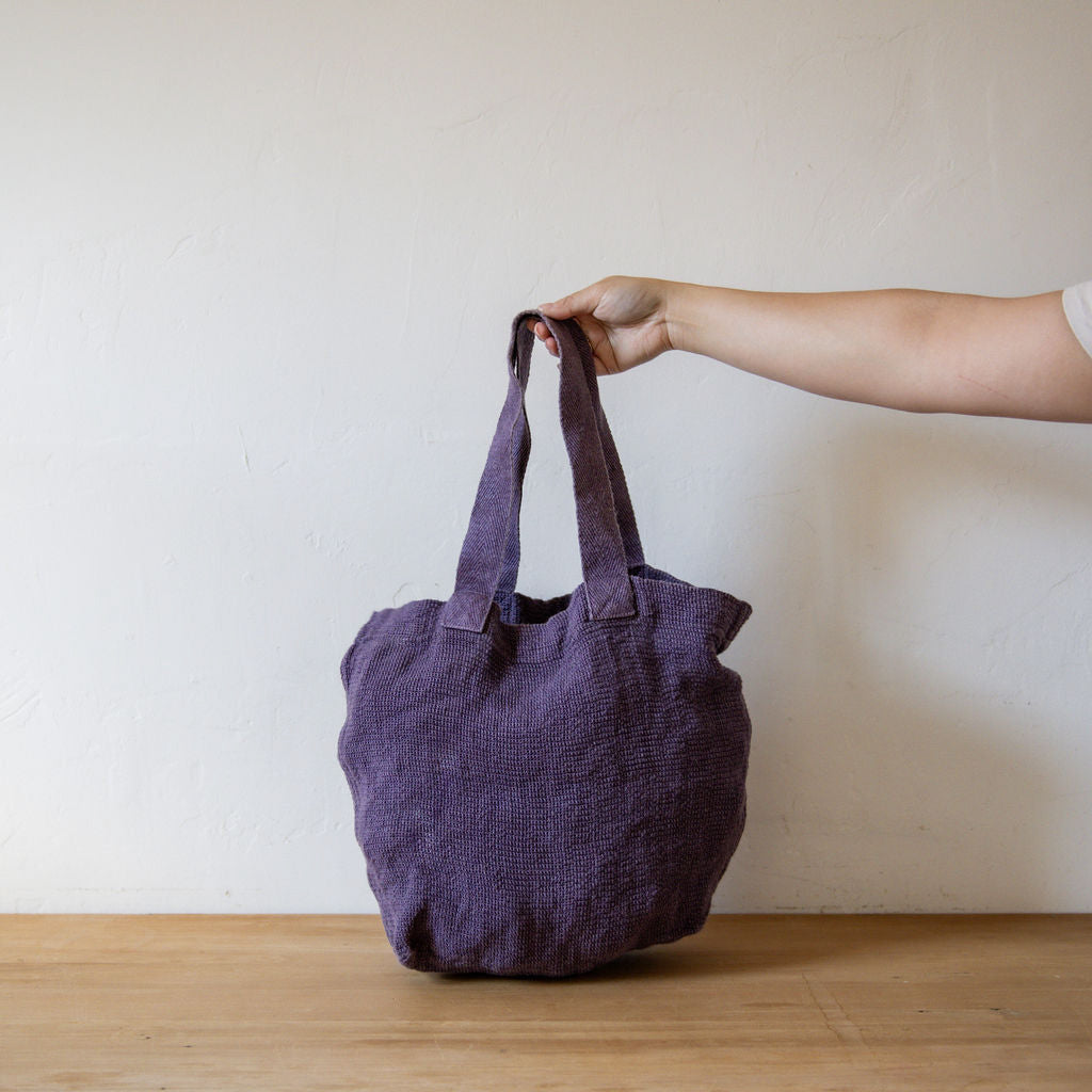 Charvet Éditions French Linen Bag Nomade Aubergine | Charvet Éditions | Miss Arthur | Home Goods | Tasmania