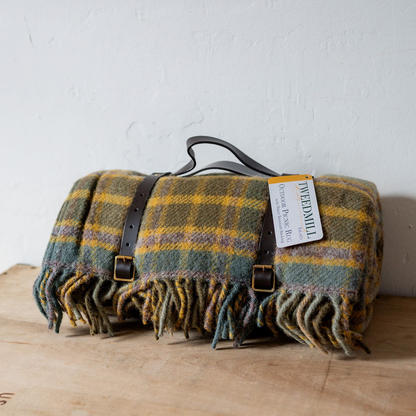 Tweedmill Textiles Polo Wool Picnic Rug Cottage Mustard Brown | Tweedmill Textiles | Miss Arthur | Home Goods | Tasmania