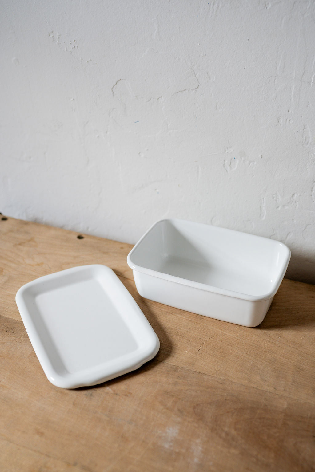 Noda Horo White Enamel Rectangle Deep Food Container Medium | Noda Horo | Miss Arthur | Home Goods | Tasmania