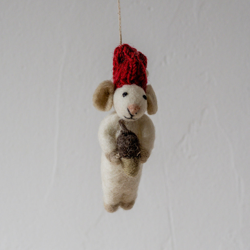 Gry & Sif White Mouse with Acorn | Gry & Sif | Miss Arthur | Home Goods | Tasmania