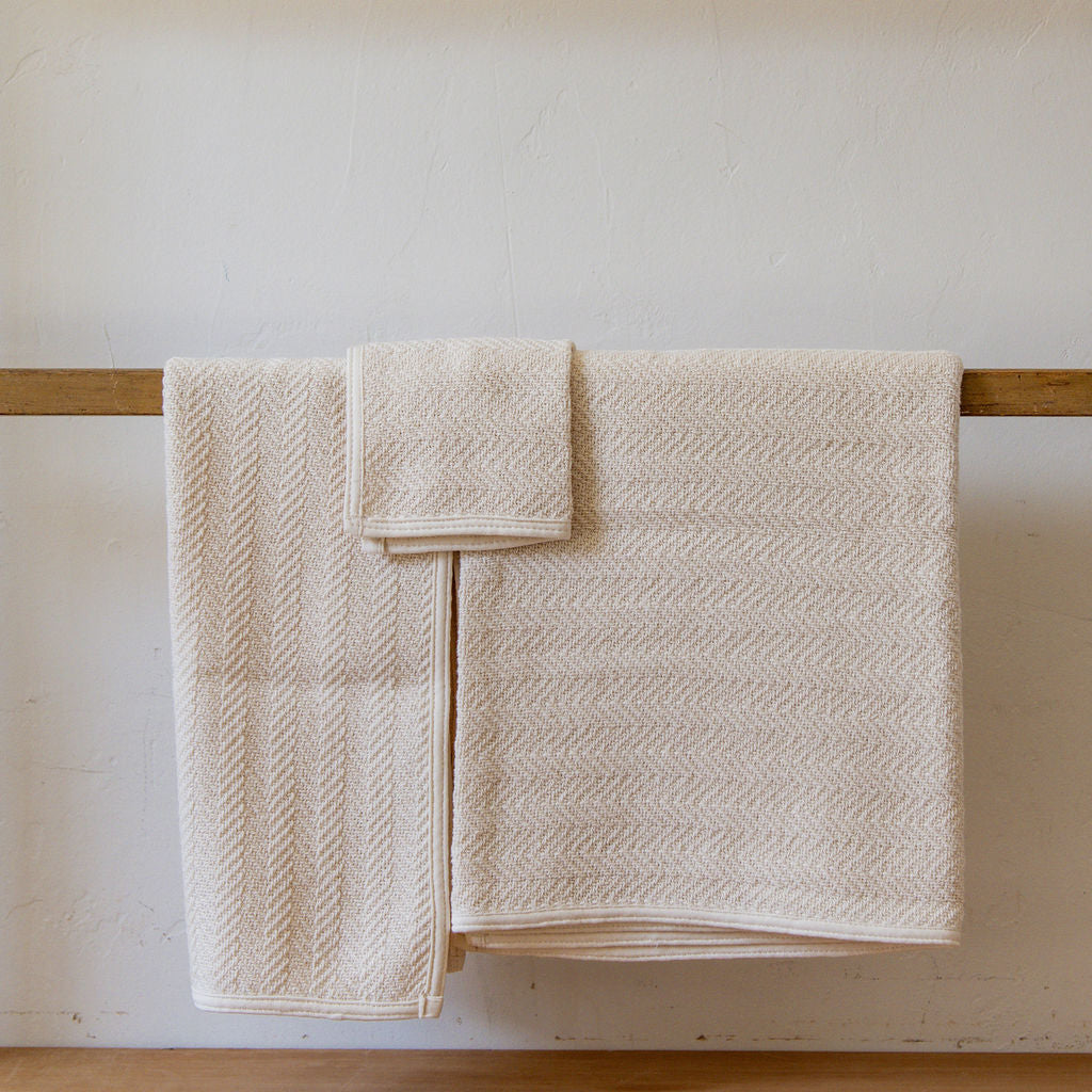 Fog Linen Work Herringbone Cotton Bath Towel | Fog Linen Work | Miss Arthur | Home Goods | Tasmania