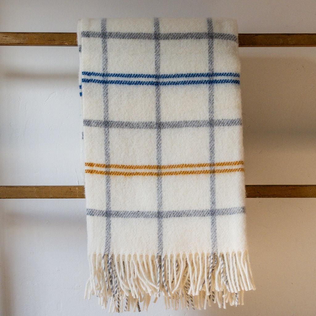 Klippan Tartan Blanket White Yellow | Klippan | Miss Arthur | Home Goods | Tasmania