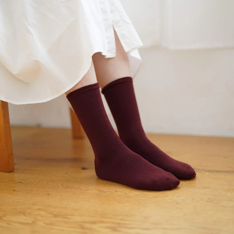 Memeri Merino Wool Socks Bordeaux Small | Memeri | Miss Arthur | Home Goods | Tasmania