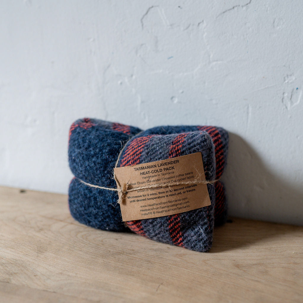 Recycled Wool Lavender Heat Pack Navy Coral | Heatpack From Tasmania | Miss Arthur | Home Goods | Tasmania