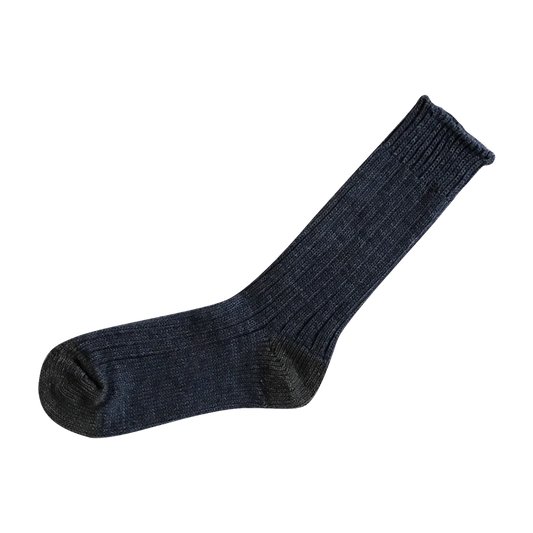 Nishiguchi Kutsushita Luxurious Cotton Ribbed Sock Denim Medium | Nishiguchi Kutsushita | Miss Arthur | Home Goods | Tasmania