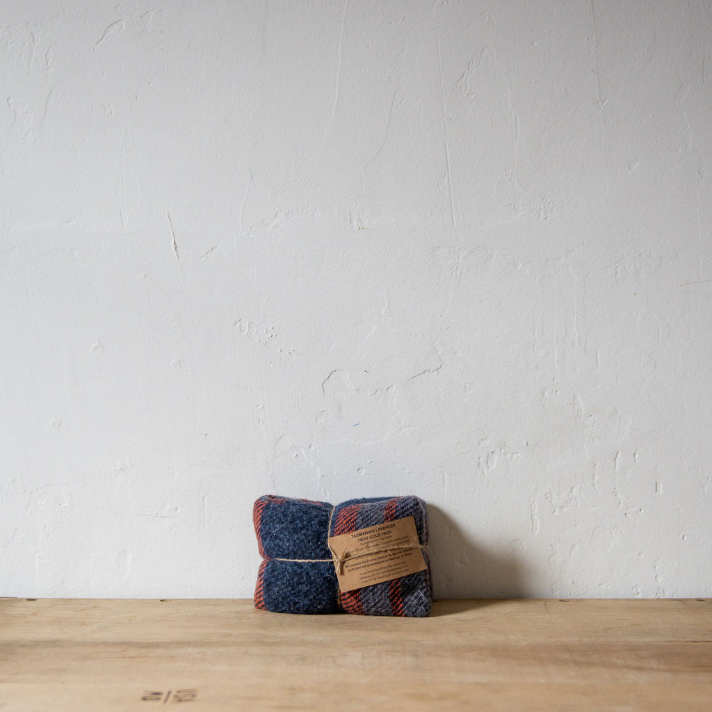 Recycled Wool Lavender Heat Pack Navy Coral | Heatpack From Tasmania | Miss Arthur | Home Goods | Tasmania