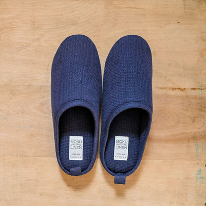 Kontex Moku Light Linen Slippers Navy Large | Kontex | Miss Arthur | Home Goods | Tasmania