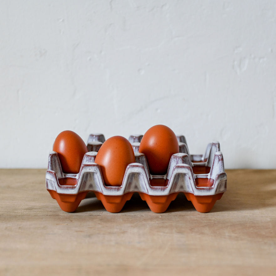 Weston Mill Pottery Egg Rack (12) Pale Grey Glaze | Weston Mill Pottery | Miss Arthur | Home Goods | Tasmania